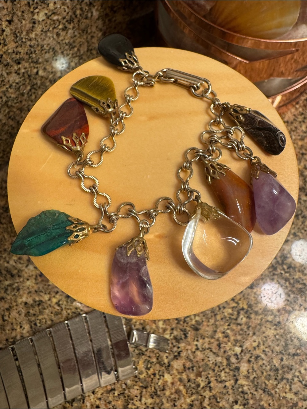 1970‎ Gemstone Stone charm Bracelet